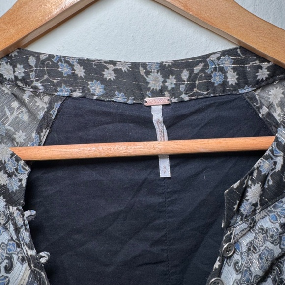 Free People Mini Shimmer Dress Women's SM Black Sparkle Lightweight - Picture 3 of 5